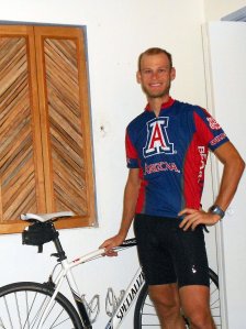 self portrait in my new university of arizona cycling jersey